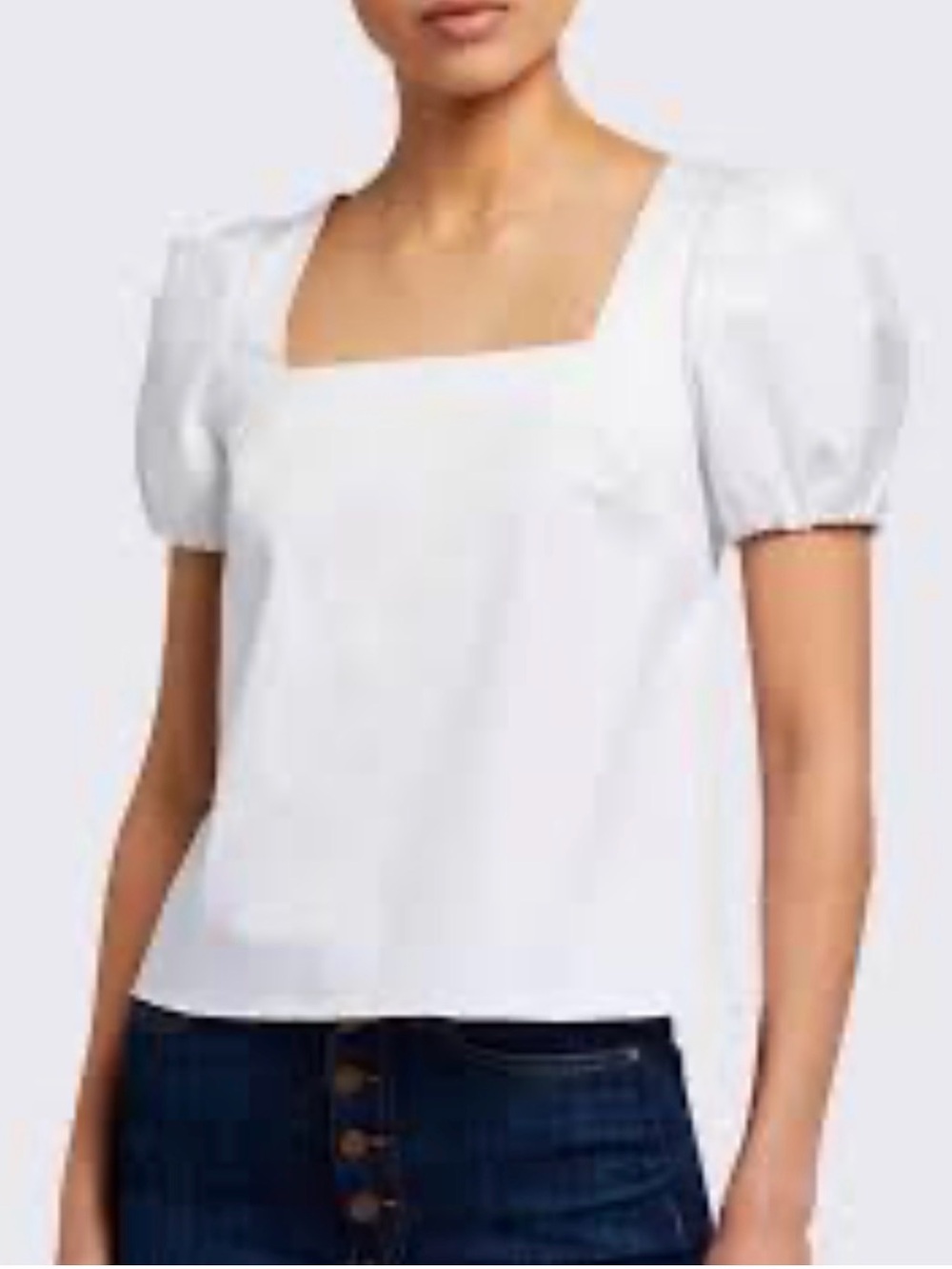 Alice+Olivia Bernice puff square neck top size M